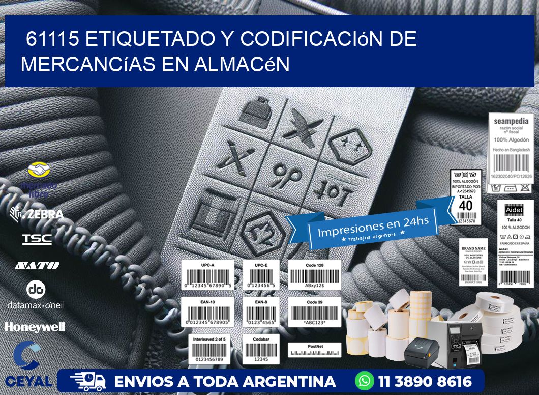 61115 Etiquetado y codificación de mercancías en almacén