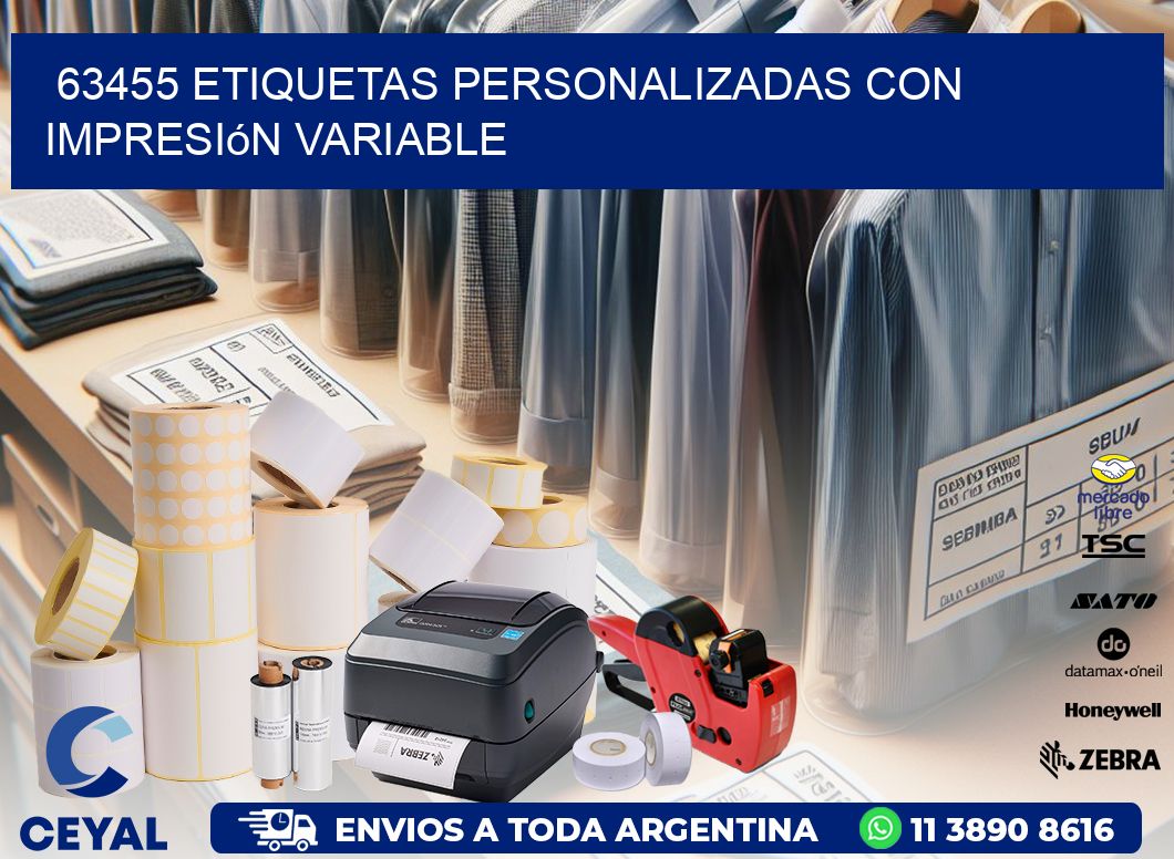 63455 etiquetas personalizadas con impresión variable