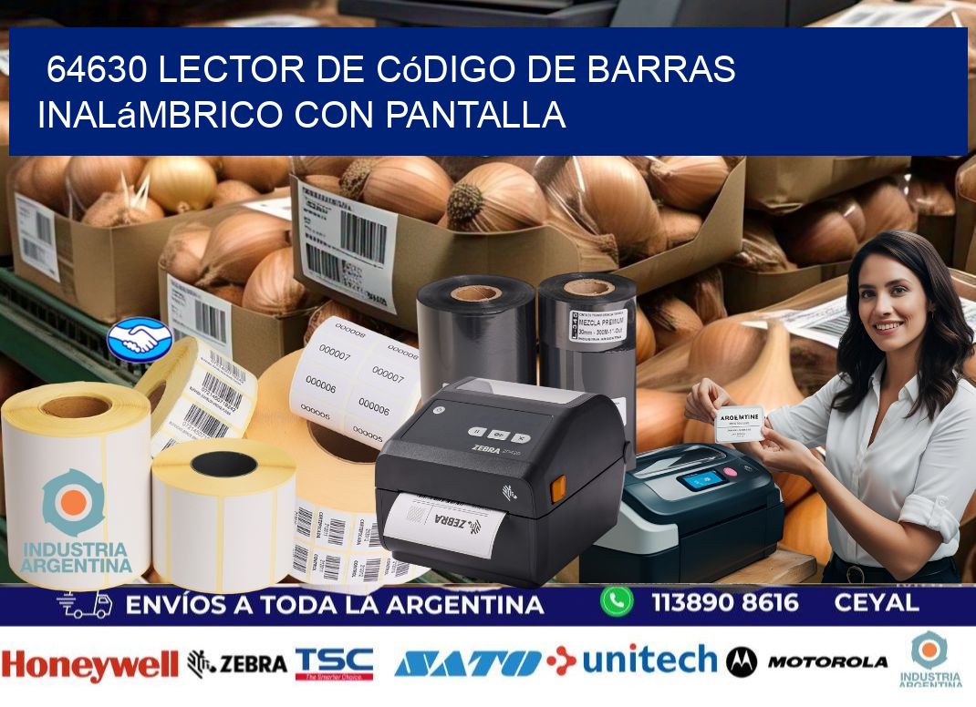64630 Lector de código de barras inalámbrico con Pantalla