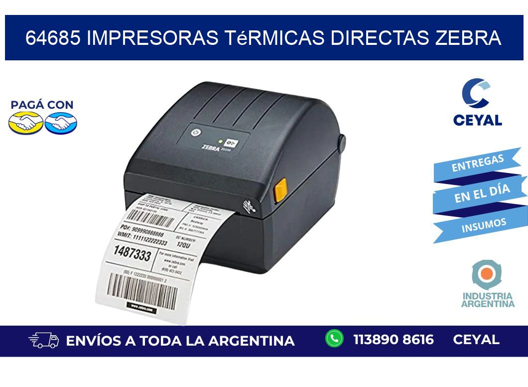 64685 impresoras térmicas directas zebra
