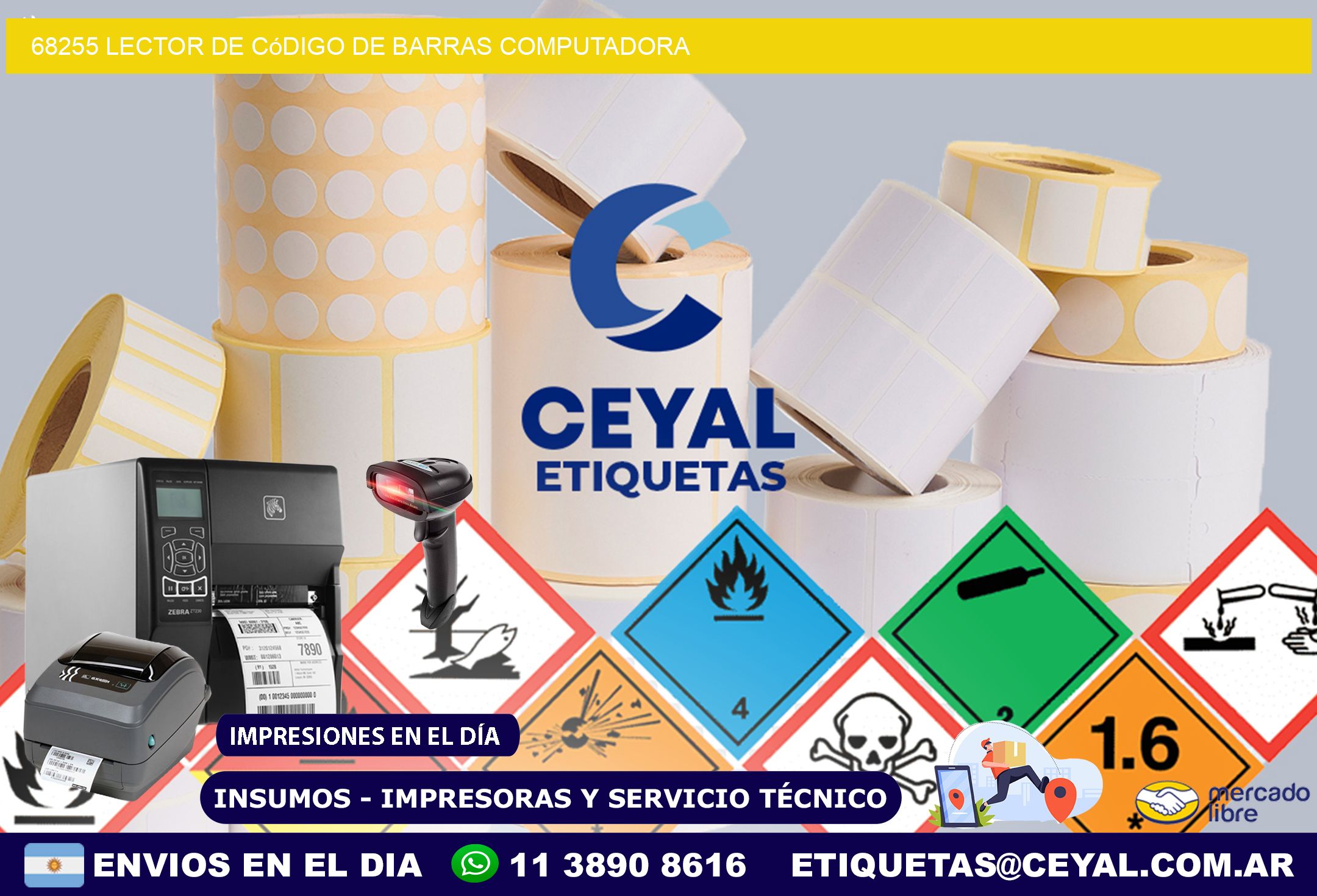 68255 Lector de código de barras computadora