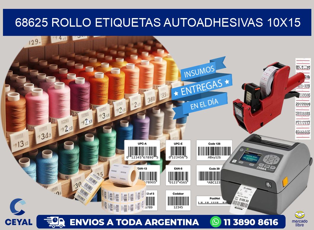 68625 Rollo Etiquetas autoadhesivas 10x15
