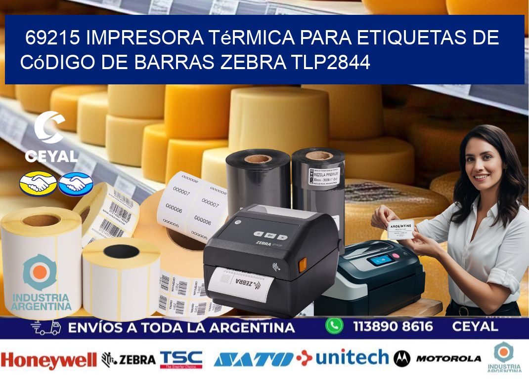 69215 impresora térmica para etiquetas de código de barras Zebra TLP2844