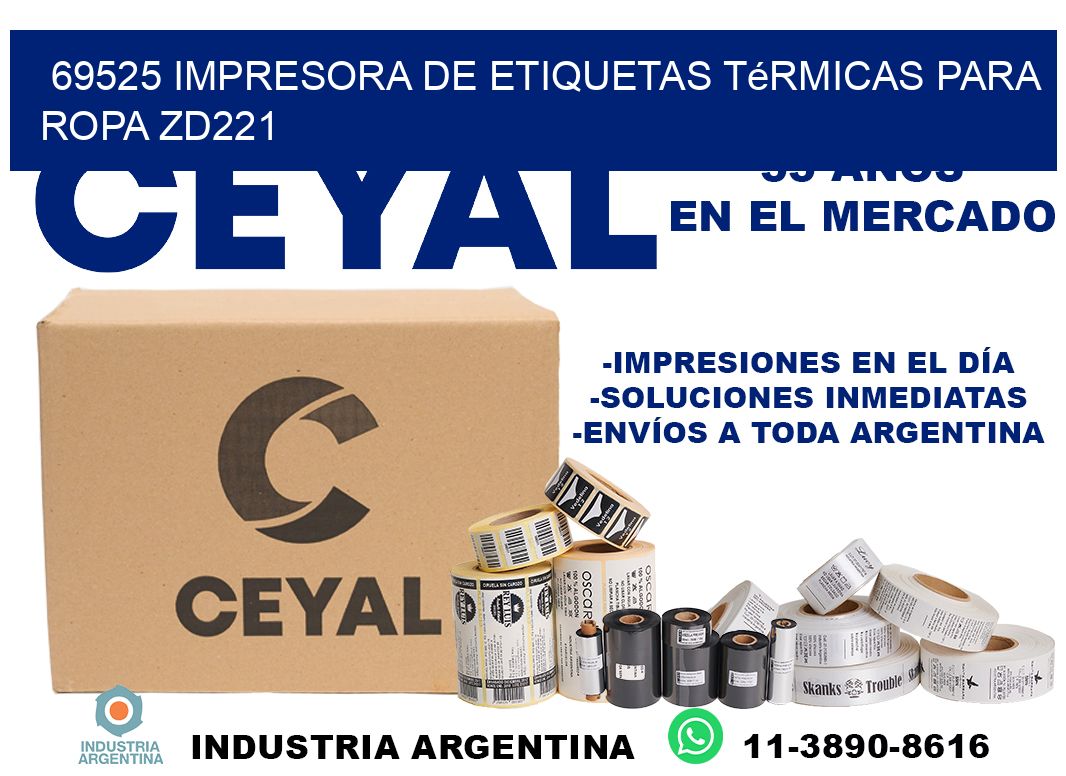 69525 impresora de etiquetas térmicas para ropa ZD221