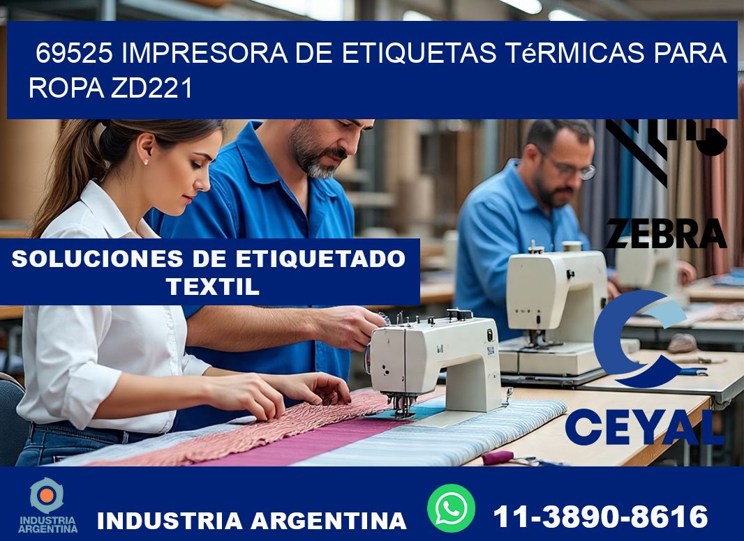69525 impresora de etiquetas térmicas para ropa ZD221