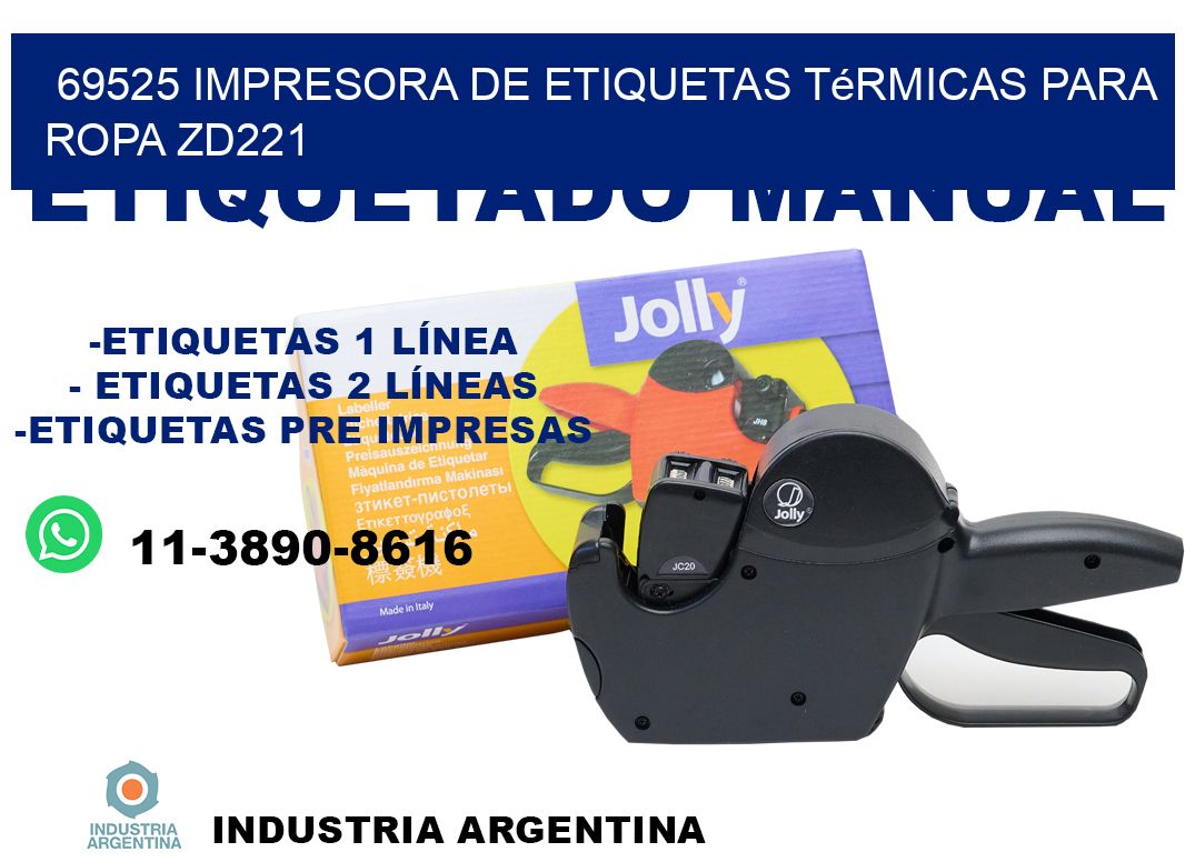 69525 impresora de etiquetas térmicas para ropa ZD221