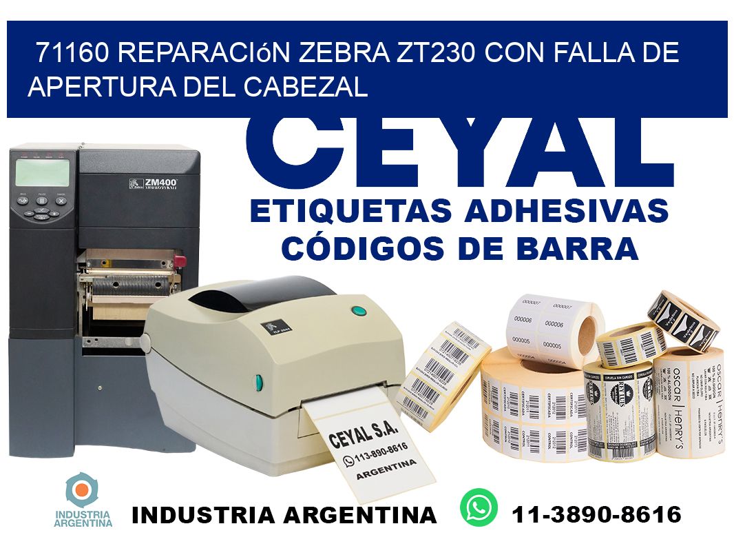 71160 reparación zebra zt230 con falla de apertura del cabezal