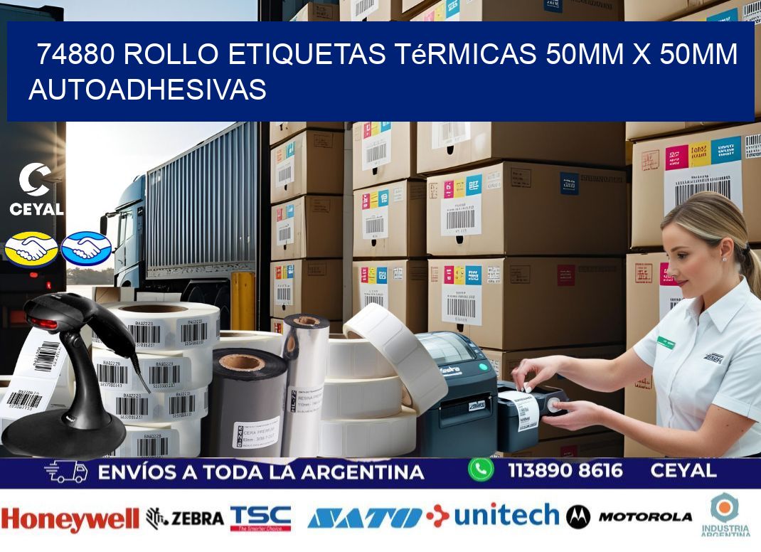 74880 Rollo Etiquetas Térmicas 50mm X 50mm Autoadhesivas