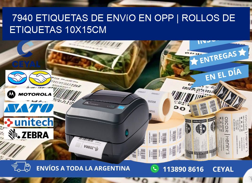 7940 Etiquetas de envío en opp | Rollos De Etiquetas 10x15CM