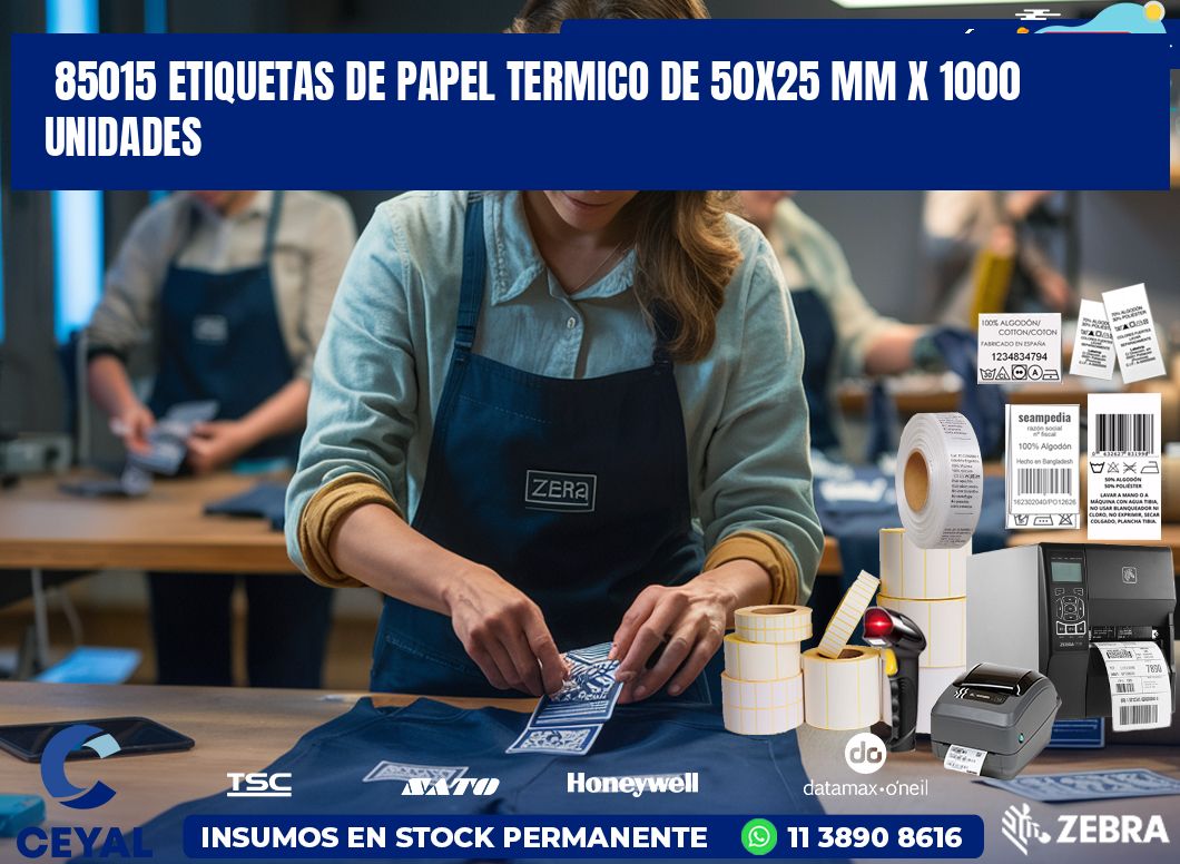 85015 Etiquetas De Papel Termico De 50×25 Mm X 1000 Unidades