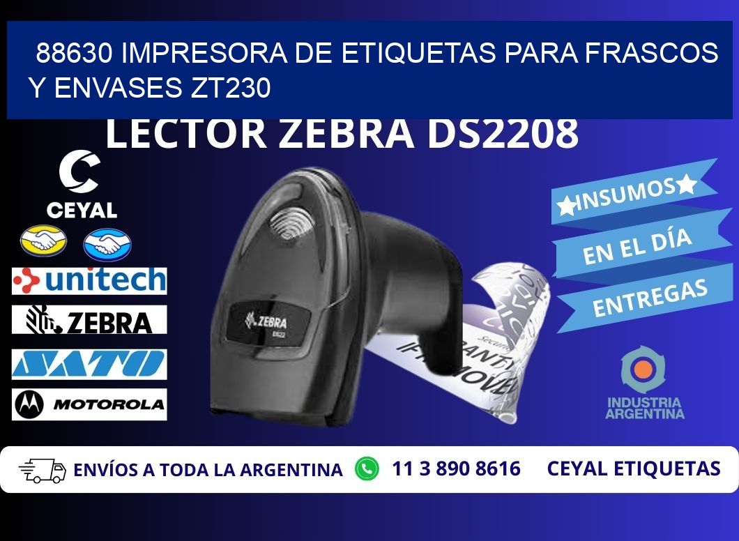 88630 impresora de etiquetas para frascos y envases ZT230