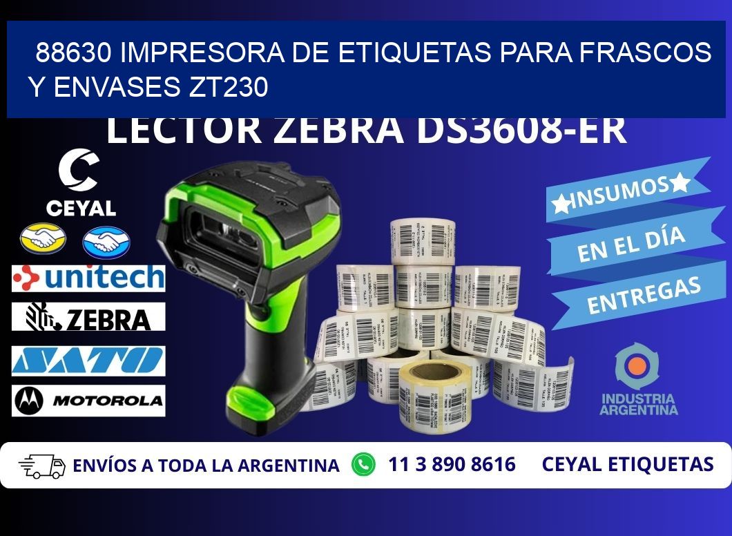 88630 impresora de etiquetas para frascos y envases ZT230
