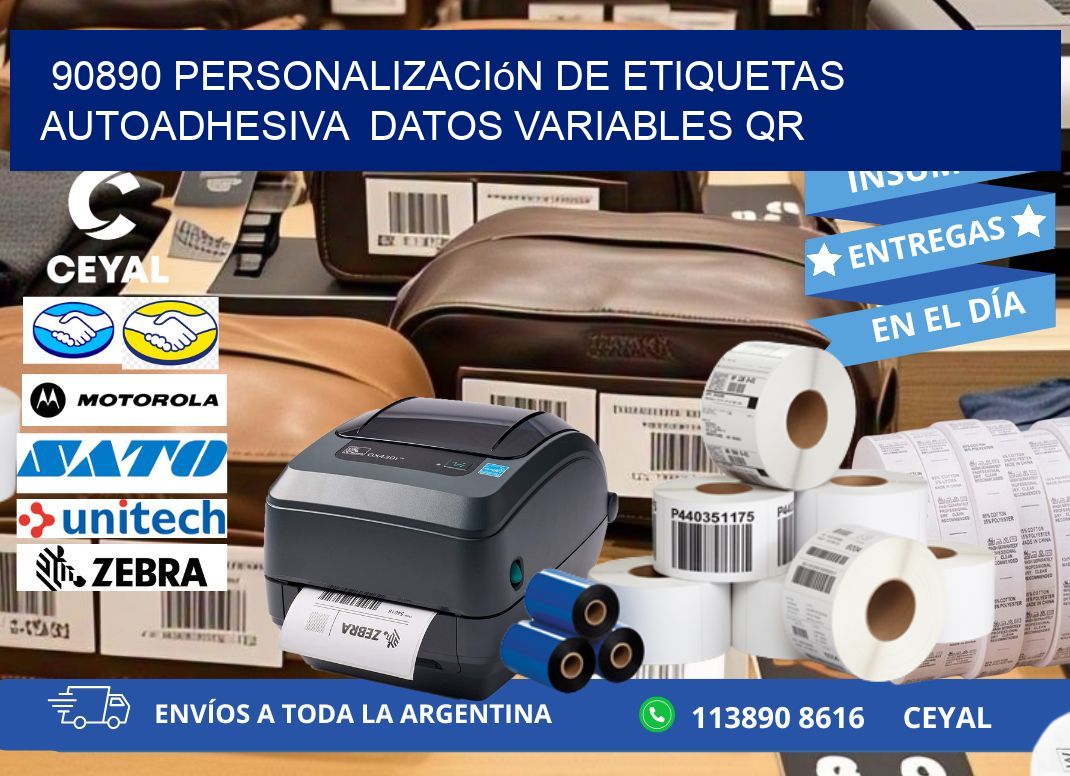 90890 Personalización de etiquetas autoadhesiva  datos variables QR
