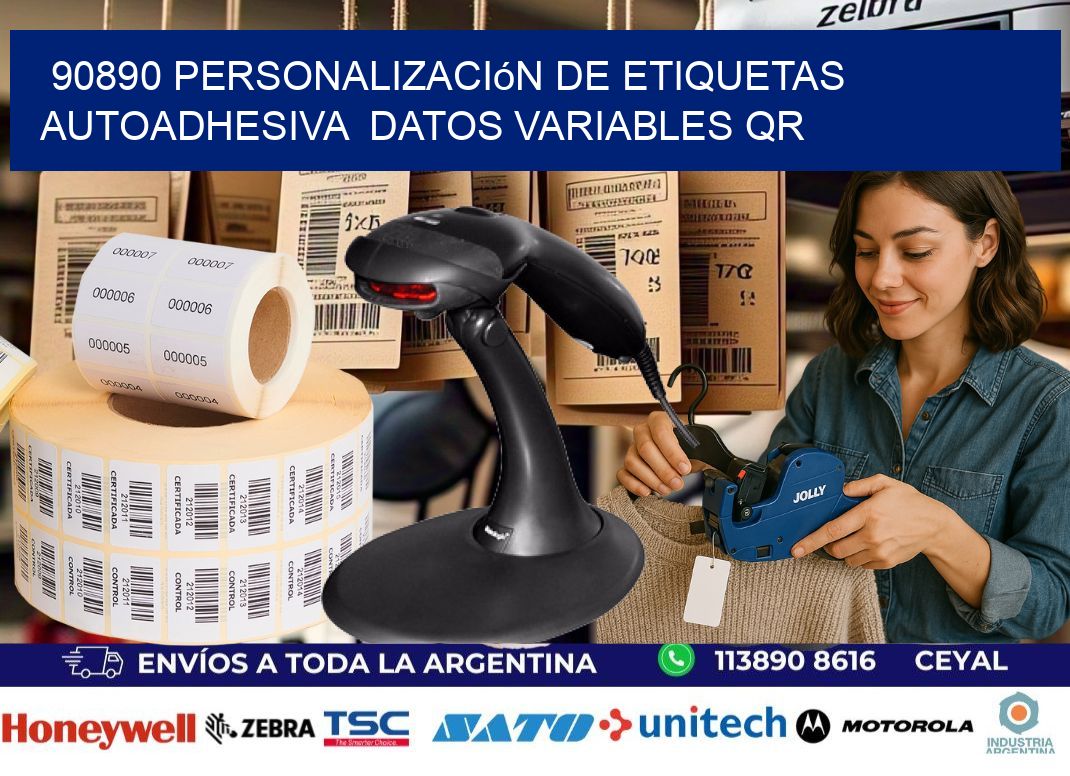 90890 Personalización de etiquetas autoadhesiva  datos variables QR