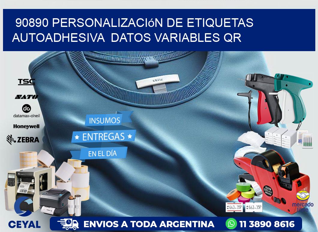 90890 Personalización de etiquetas autoadhesiva  datos variables QR