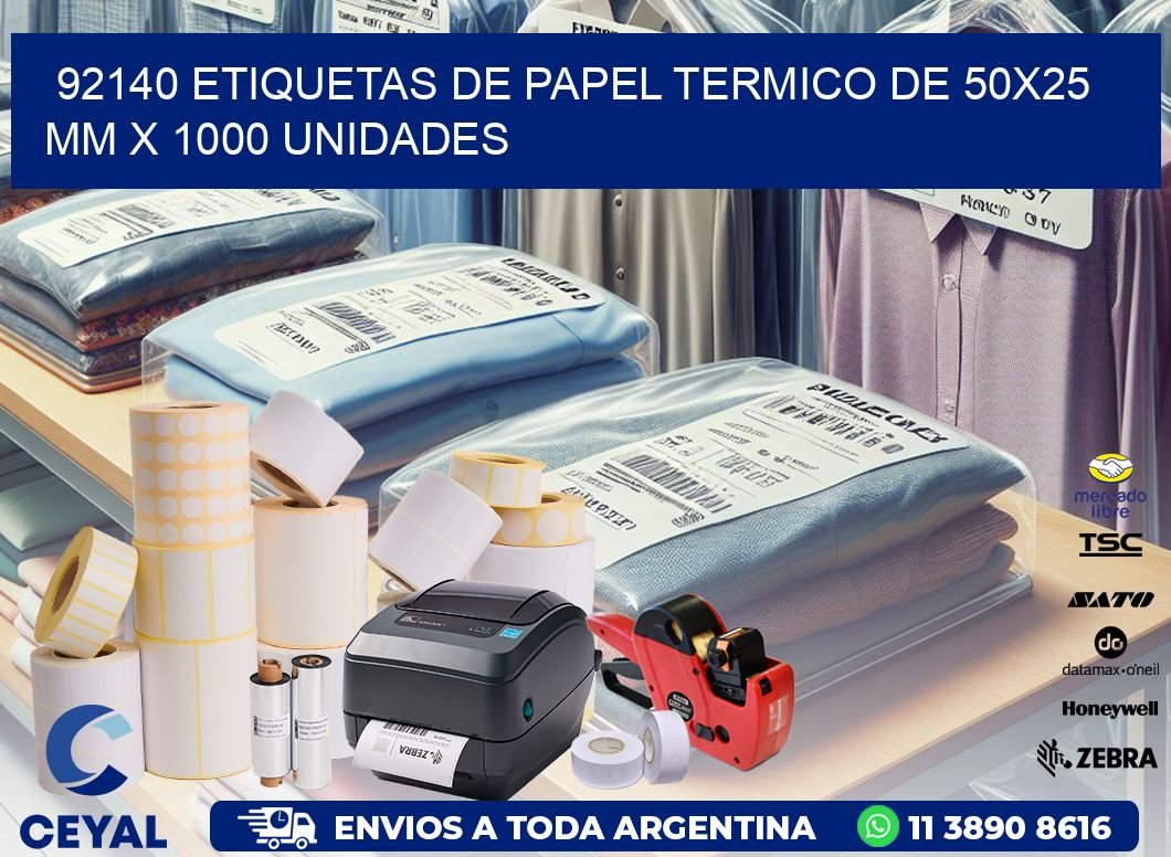 92140 Etiquetas De Papel Termico De 50x25 Mm X 1000 Unidades