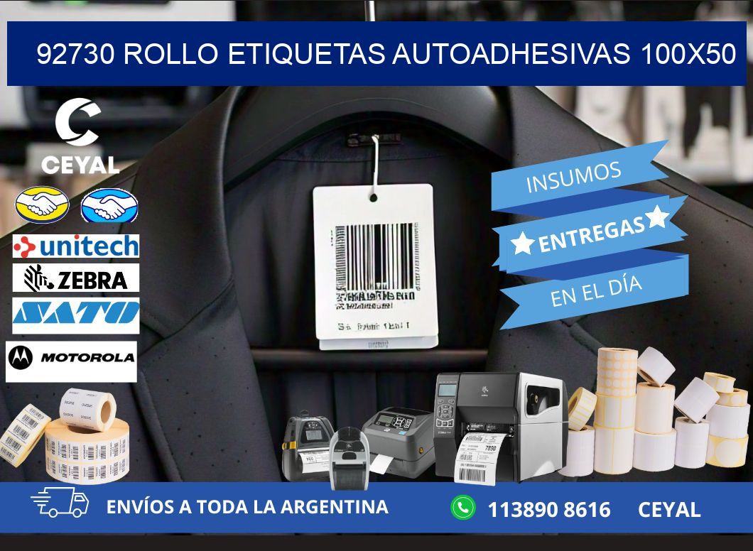 92730 Rollo Etiquetas autoadhesivas 100x50