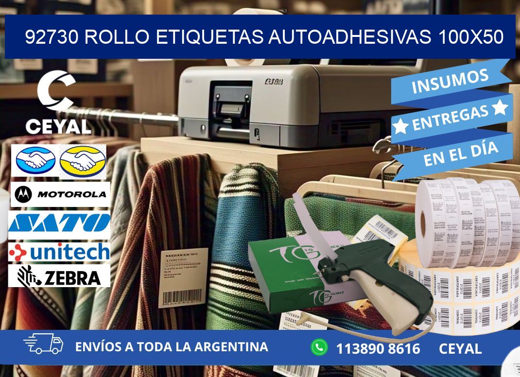 92730 Rollo Etiquetas autoadhesivas 100x50