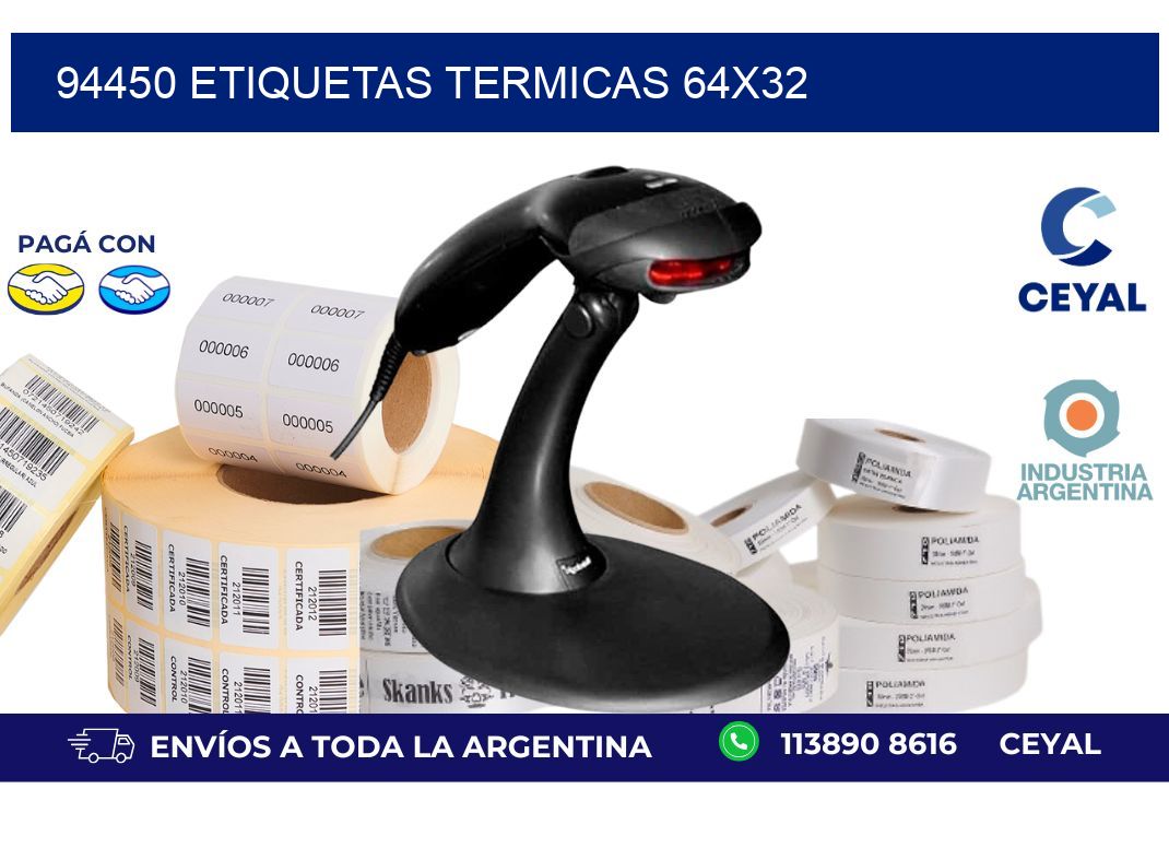 94450 etiquetas termicas 64x32