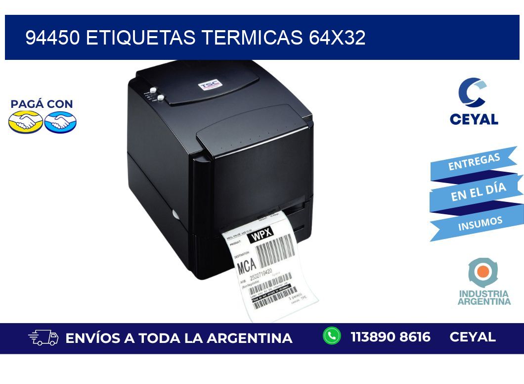 94450 etiquetas termicas 64x32