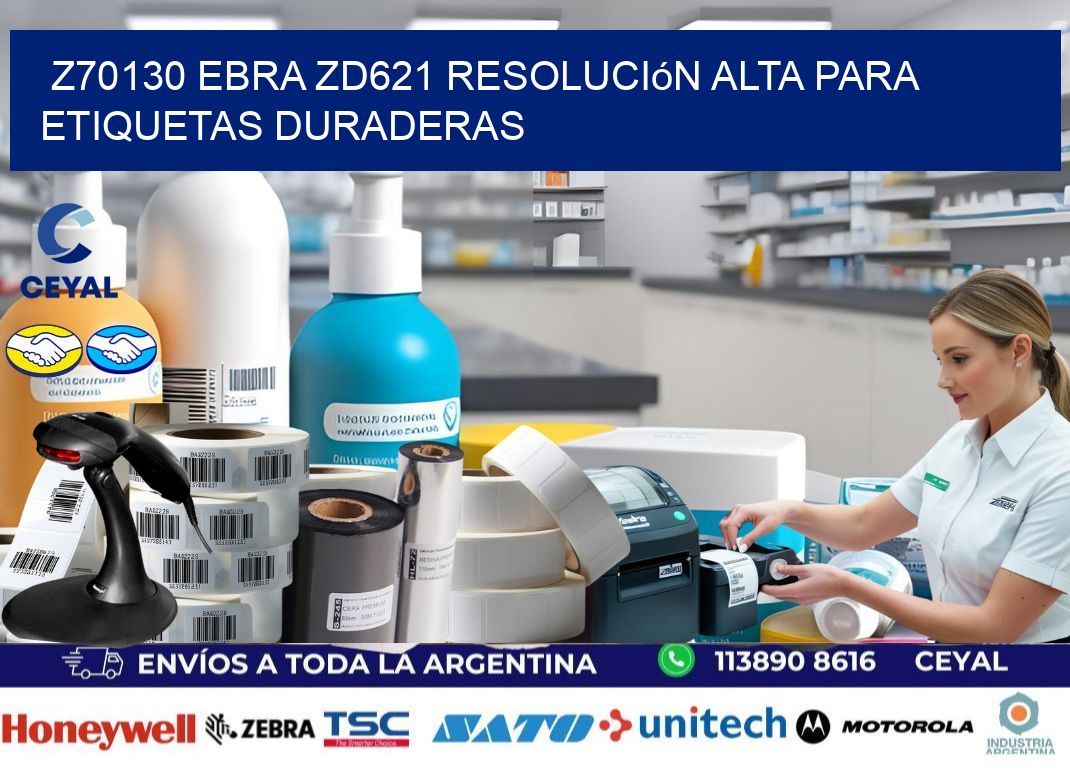 Z70130 ebra ZD621 resolución alta para etiquetas duraderas