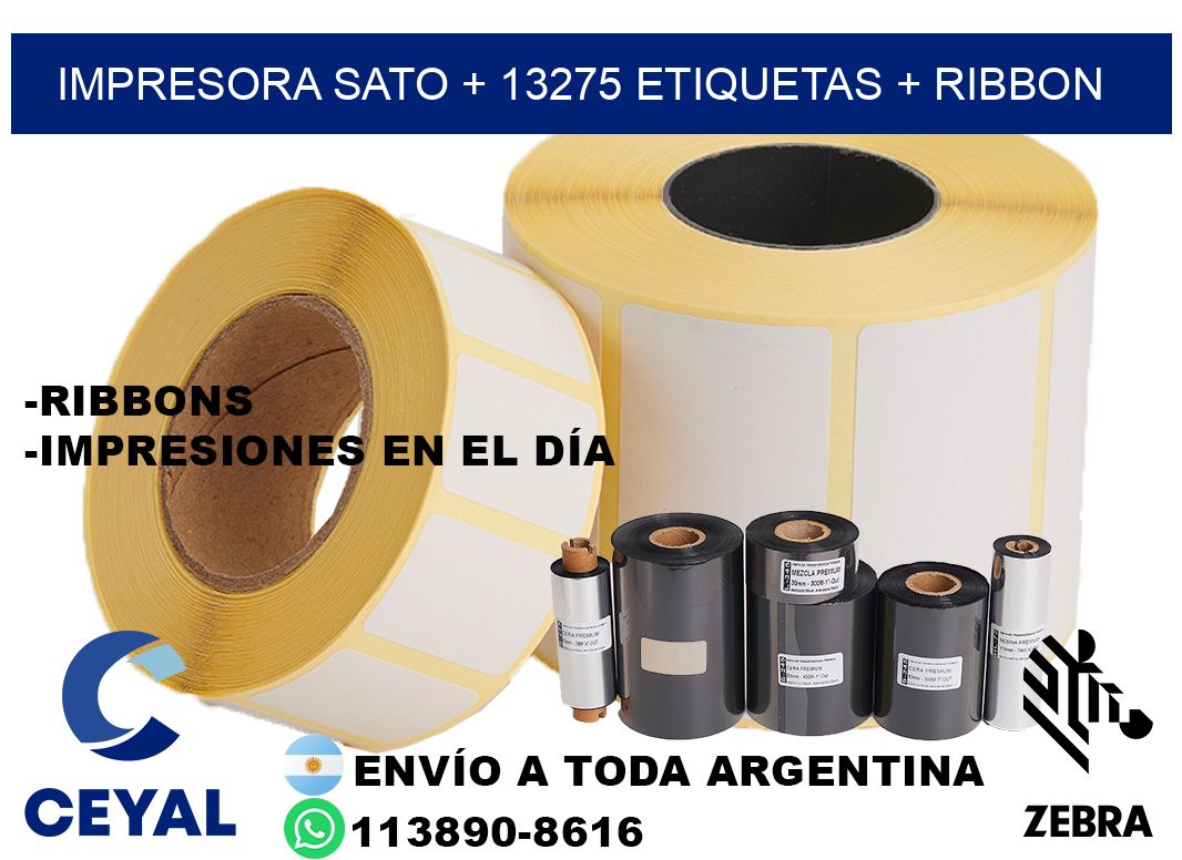 impresora SATO + 13275 etiquetas + ribbon
