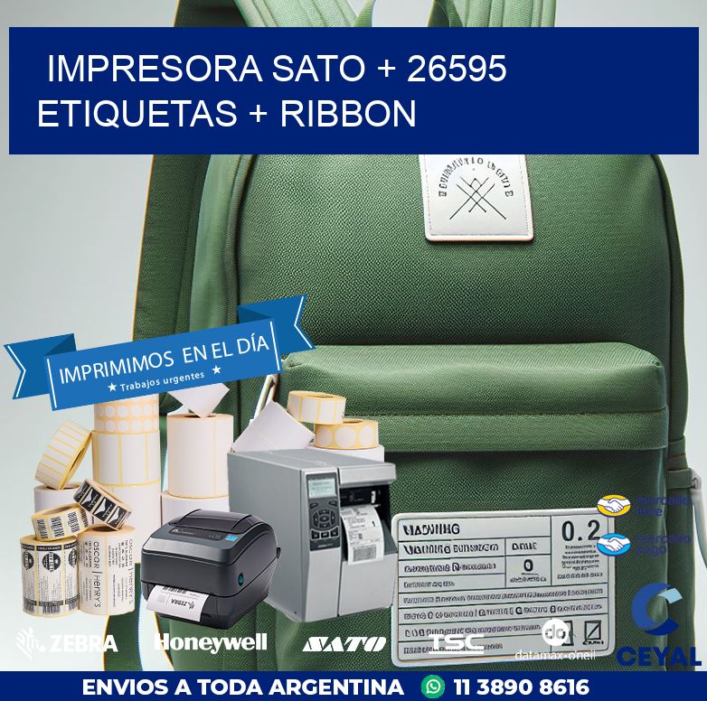 impresora SATO + 26595 etiquetas + ribbon