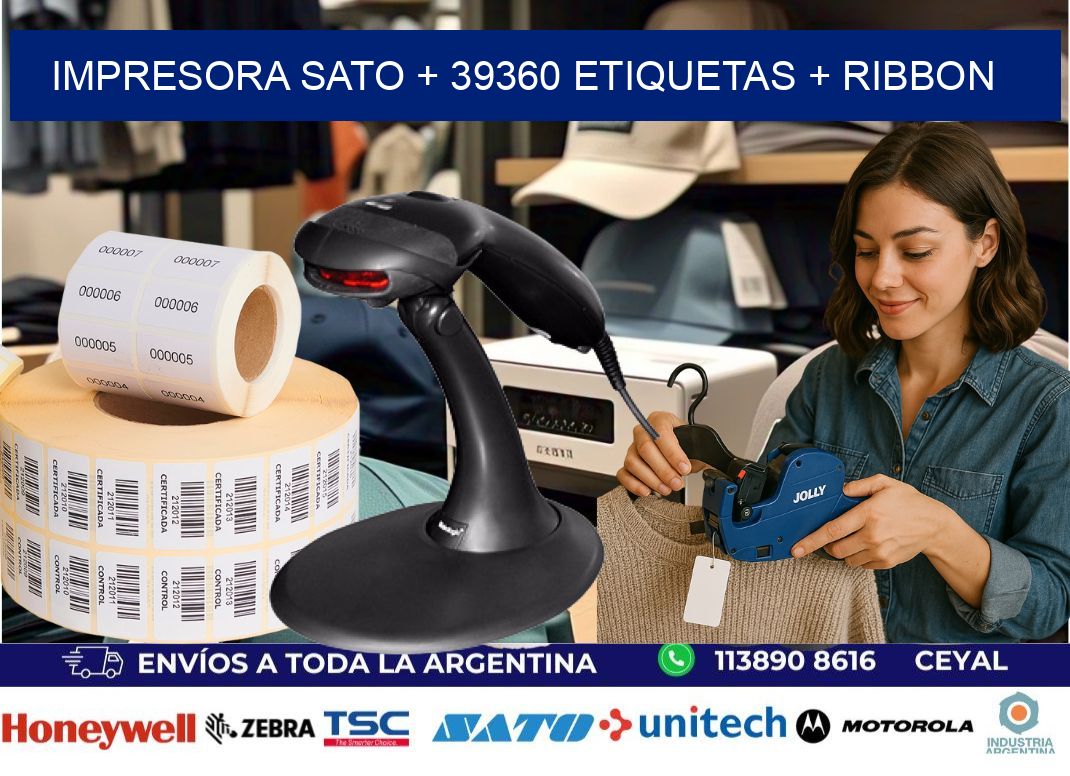 impresora SATO + 39360 etiquetas + ribbon