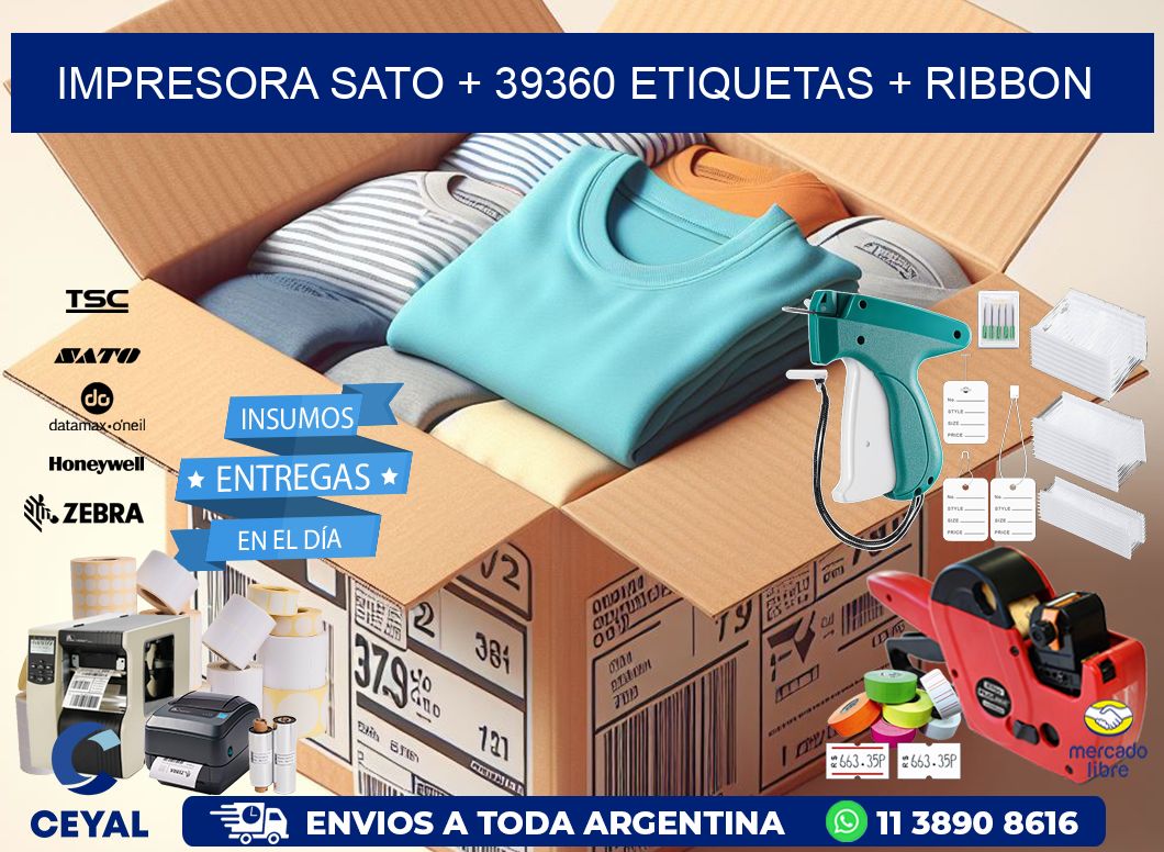 impresora SATO + 39360 etiquetas + ribbon