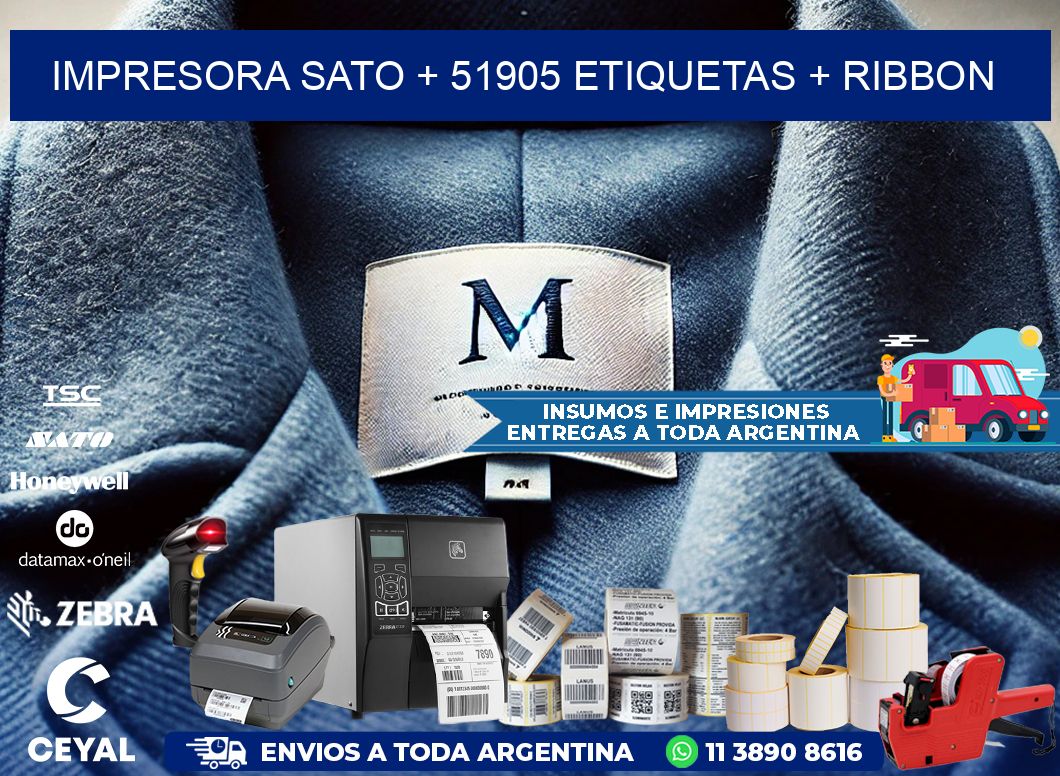 impresora SATO + 51905 etiquetas + ribbon
