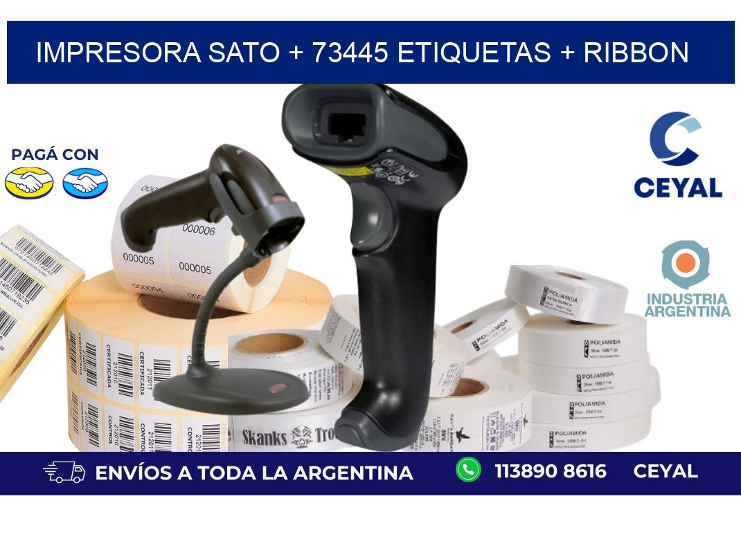 impresora SATO + 73445 etiquetas + ribbon