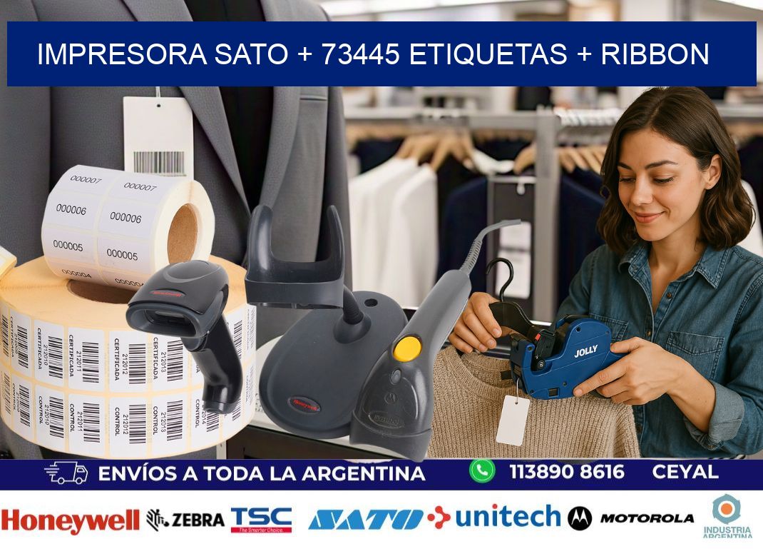 impresora SATO + 73445 etiquetas + ribbon