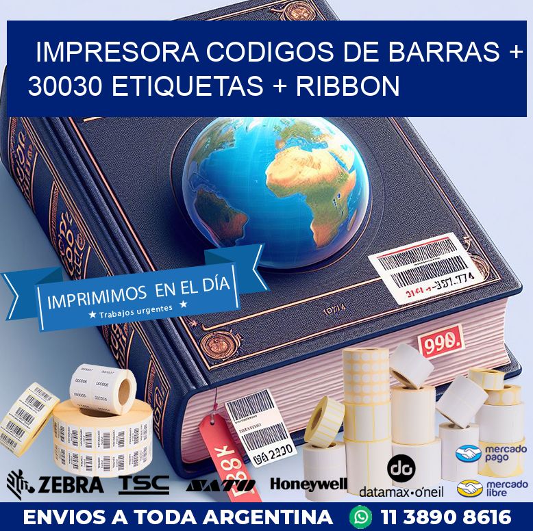 impresora codigos de barras + 30030 etiquetas + ribbon