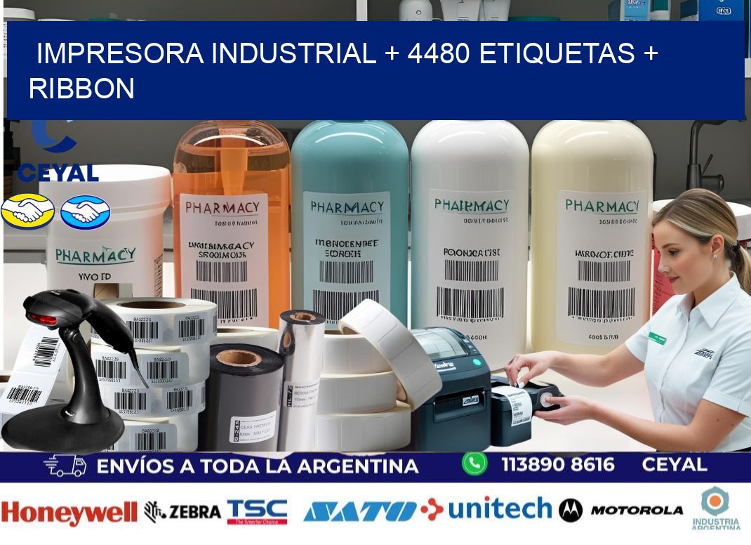 impresora industrial + 4480 etiquetas + ribbon