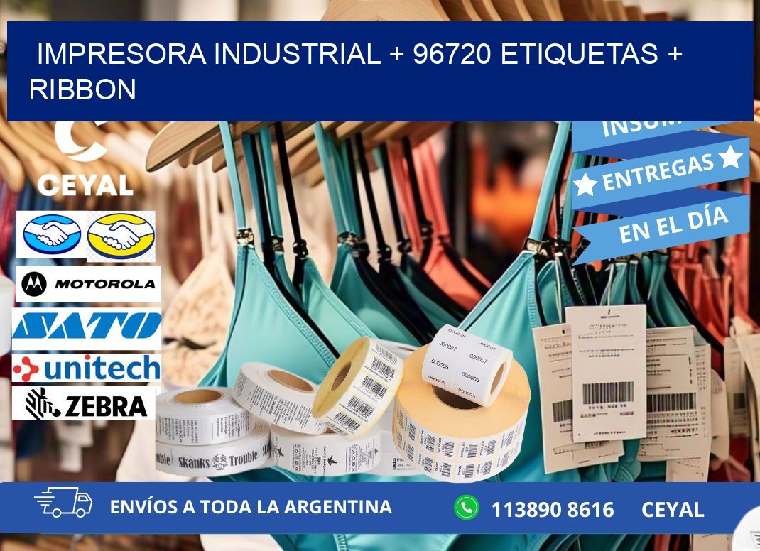 impresora industrial + 96720 etiquetas + ribbon