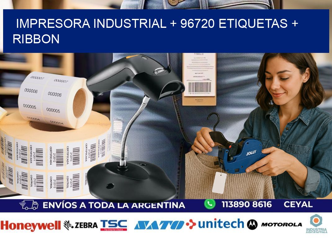 impresora industrial + 96720 etiquetas + ribbon