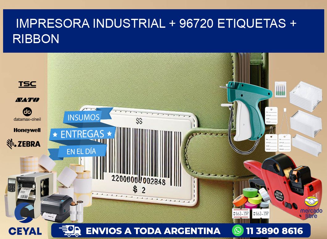 impresora industrial + 96720 etiquetas + ribbon