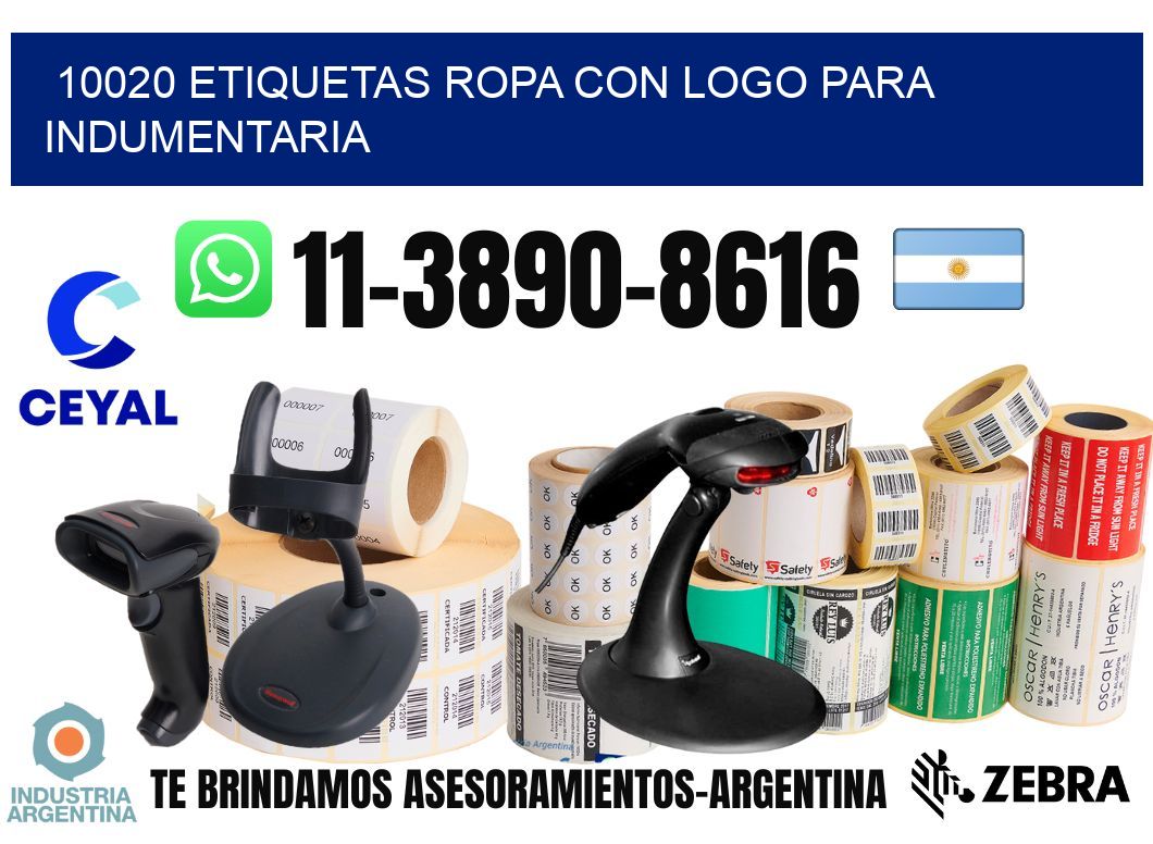 10020 Etiquetas ropa con logo para indumentaria