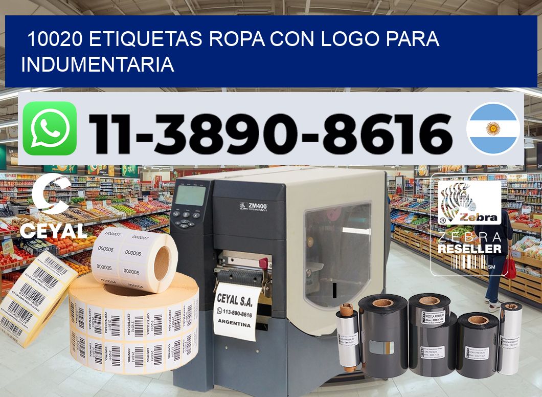 10020 Etiquetas ropa con logo para indumentaria