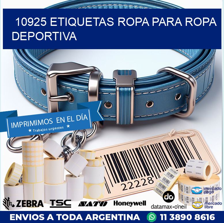 10925 Etiquetas ropa para ropa deportiva