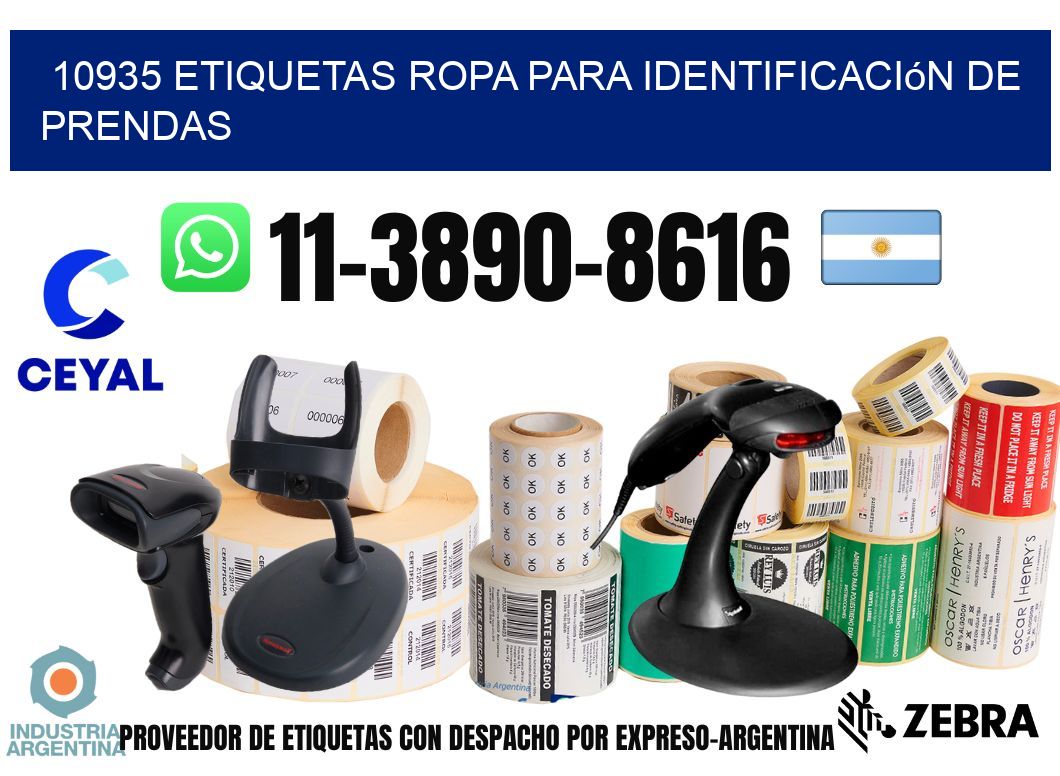10935 Etiquetas ropa para identificación de prendas
