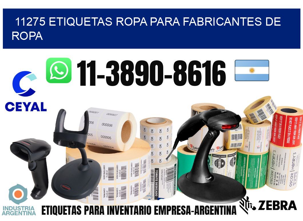 11275 Etiquetas ropa para fabricantes de ropa