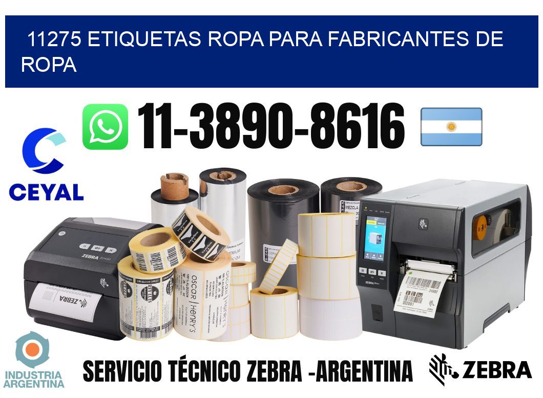 11275 Etiquetas ropa para fabricantes de ropa