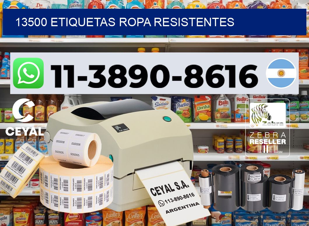 13500 Etiquetas ropa resistentes