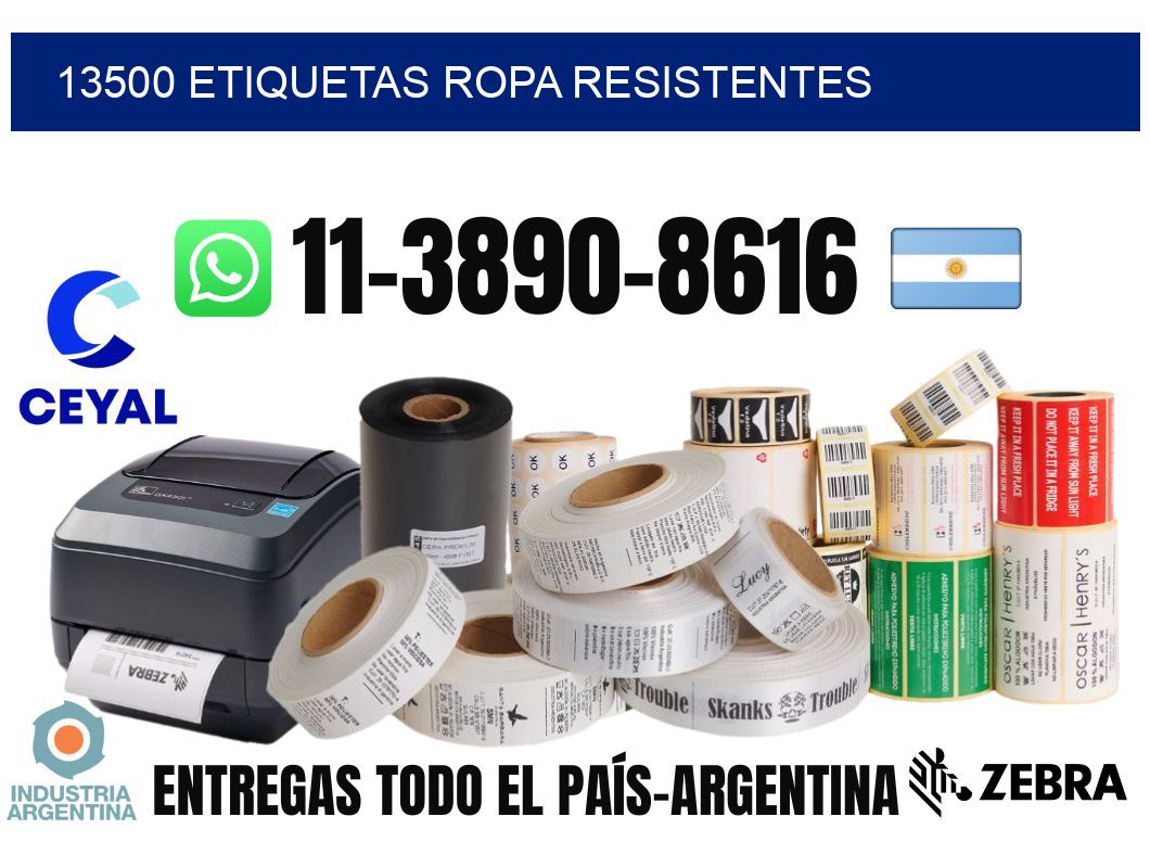 13500 Etiquetas ropa resistentes