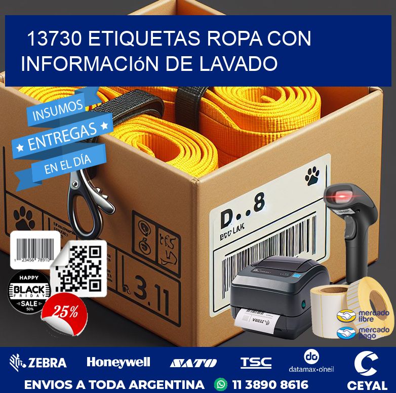 13730 Etiquetas ropa con información de lavado