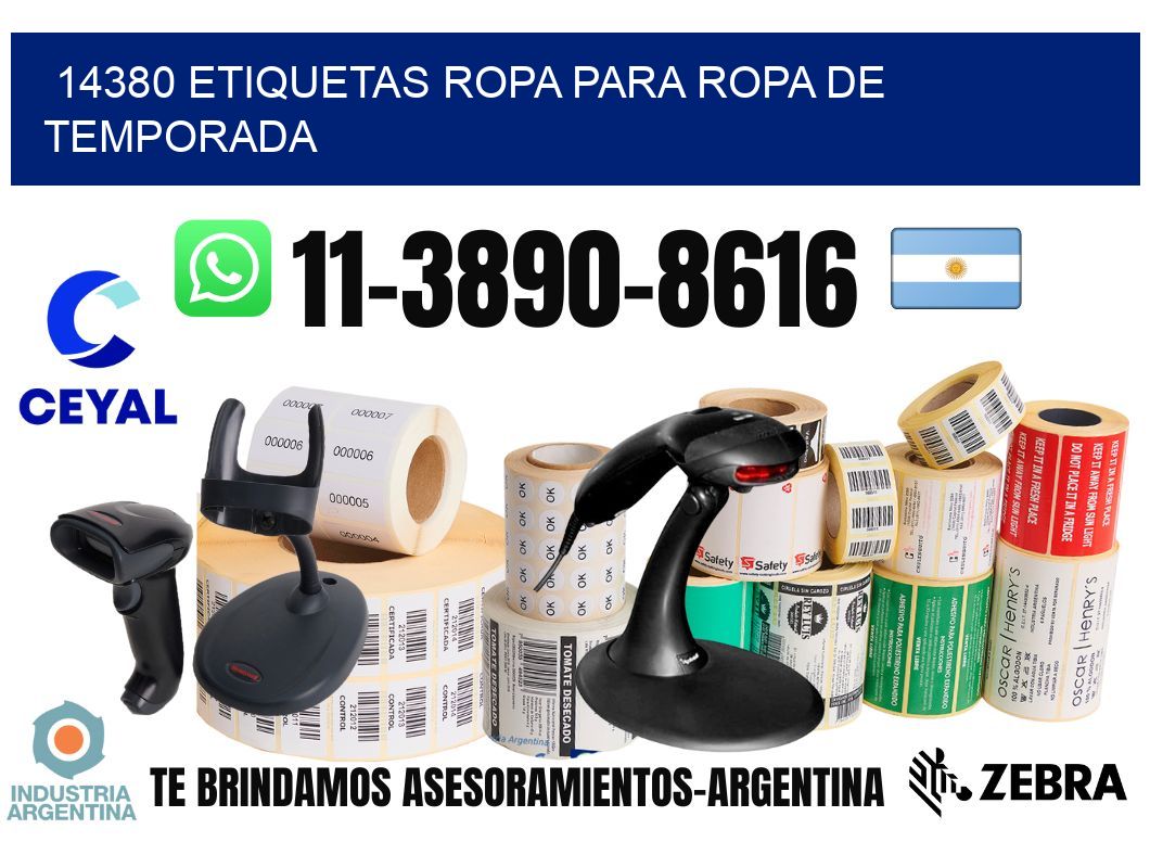 14380 Etiquetas ropa para ropa de temporada