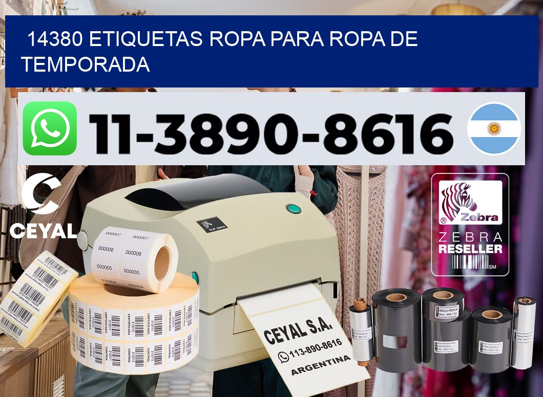 14380 Etiquetas ropa para ropa de temporada