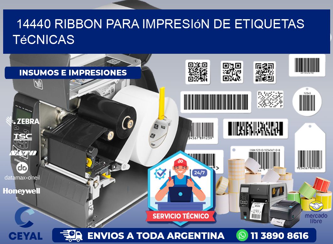 14440 ribbon para impresión de etiquetas técnicas