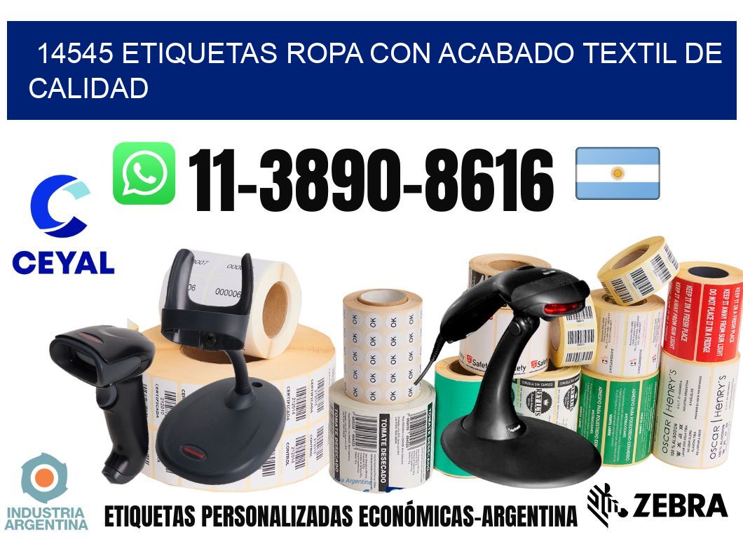 14545 Etiquetas ropa con acabado textil de calidad